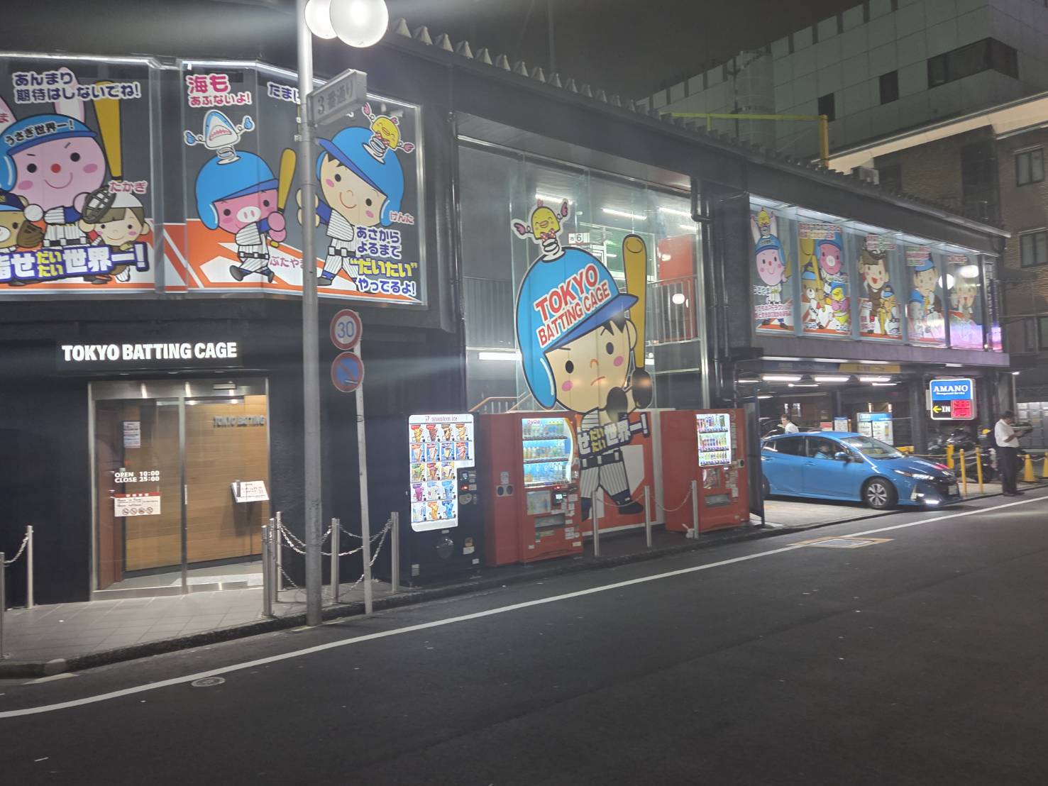 Batting center area of Kabukicho at night
